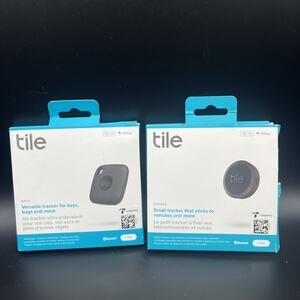 Tile Mate & Tile Sticker Universal Bluetooth Trackers Black 2021 NEW Set of 2